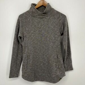 prAna Sweater Women's Size‎ XS Gray Turtle Neck Pullover Pockets Polyester